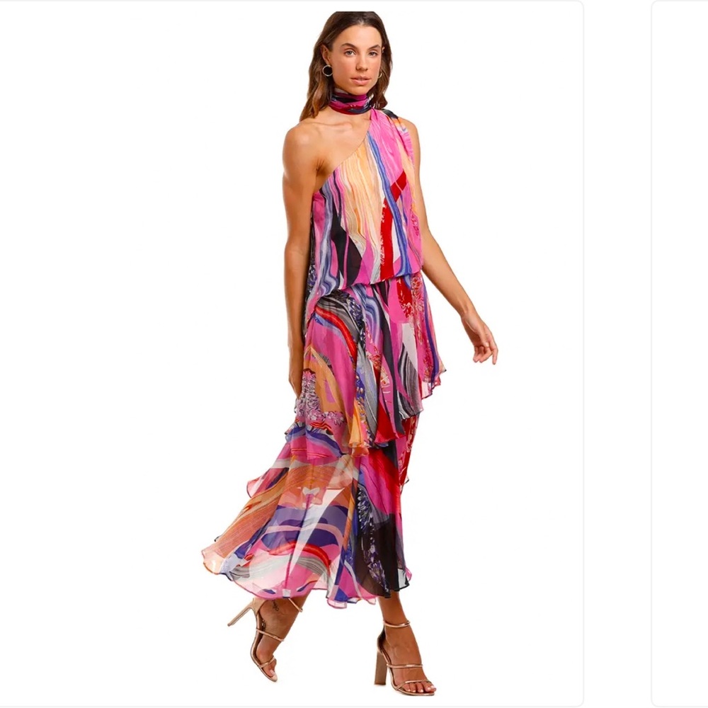 Camilla Asymmetrical Neck Tie Dress